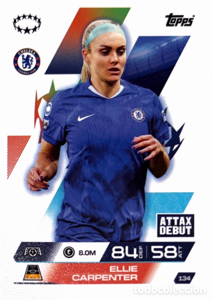 Football Stickers: 134. Ellie Carpenter - Chelsea - (MATCH ATTAX EXTRA CHAMPIONS LEAGUE 2025/26) TOPPS