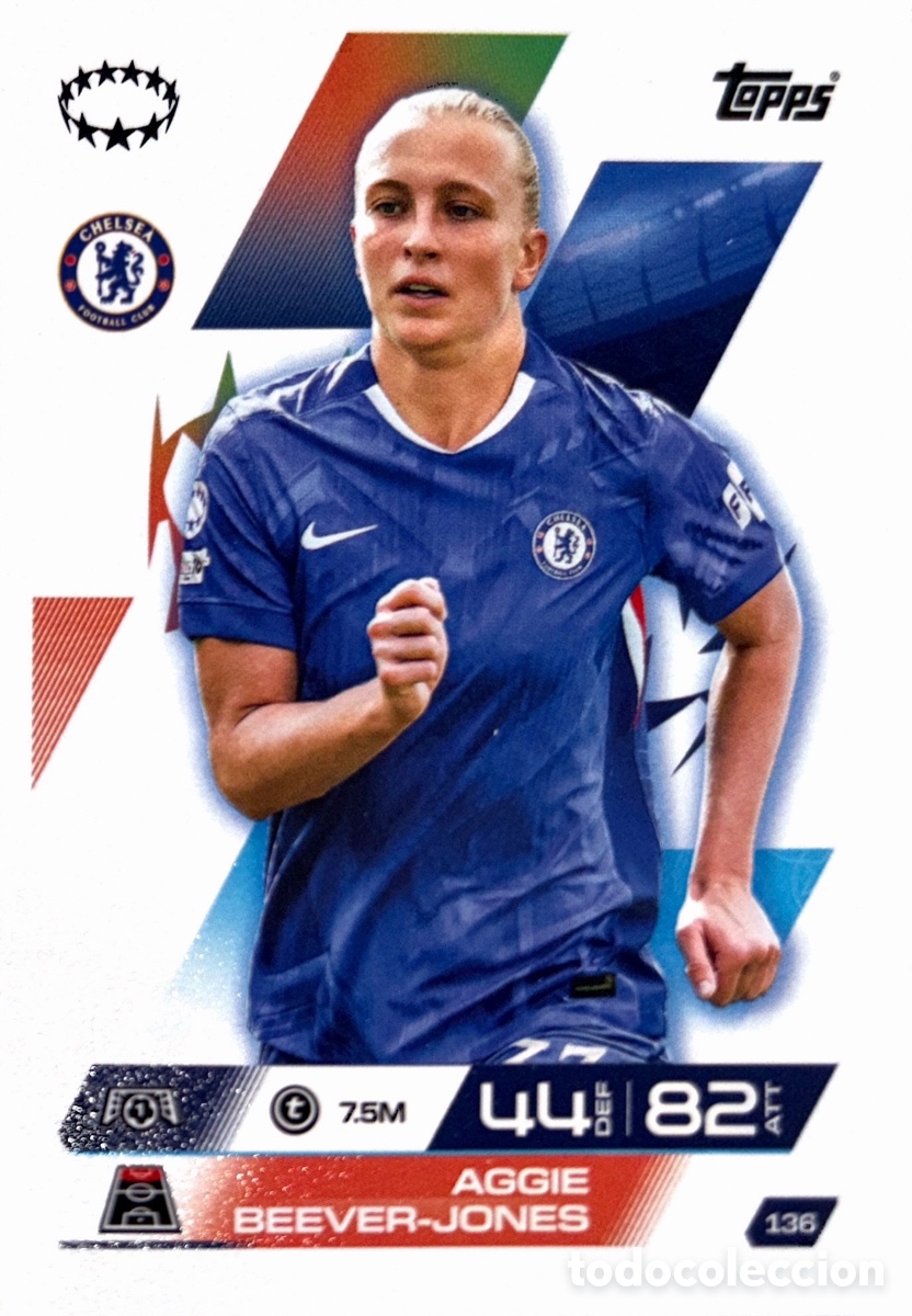 Football Stickers: 136. Aggie Beever-Jones - Chelsea - (MATCH ATTAX EXTRA CHAMPIONS LEAGUE 2025/26) TOPPS