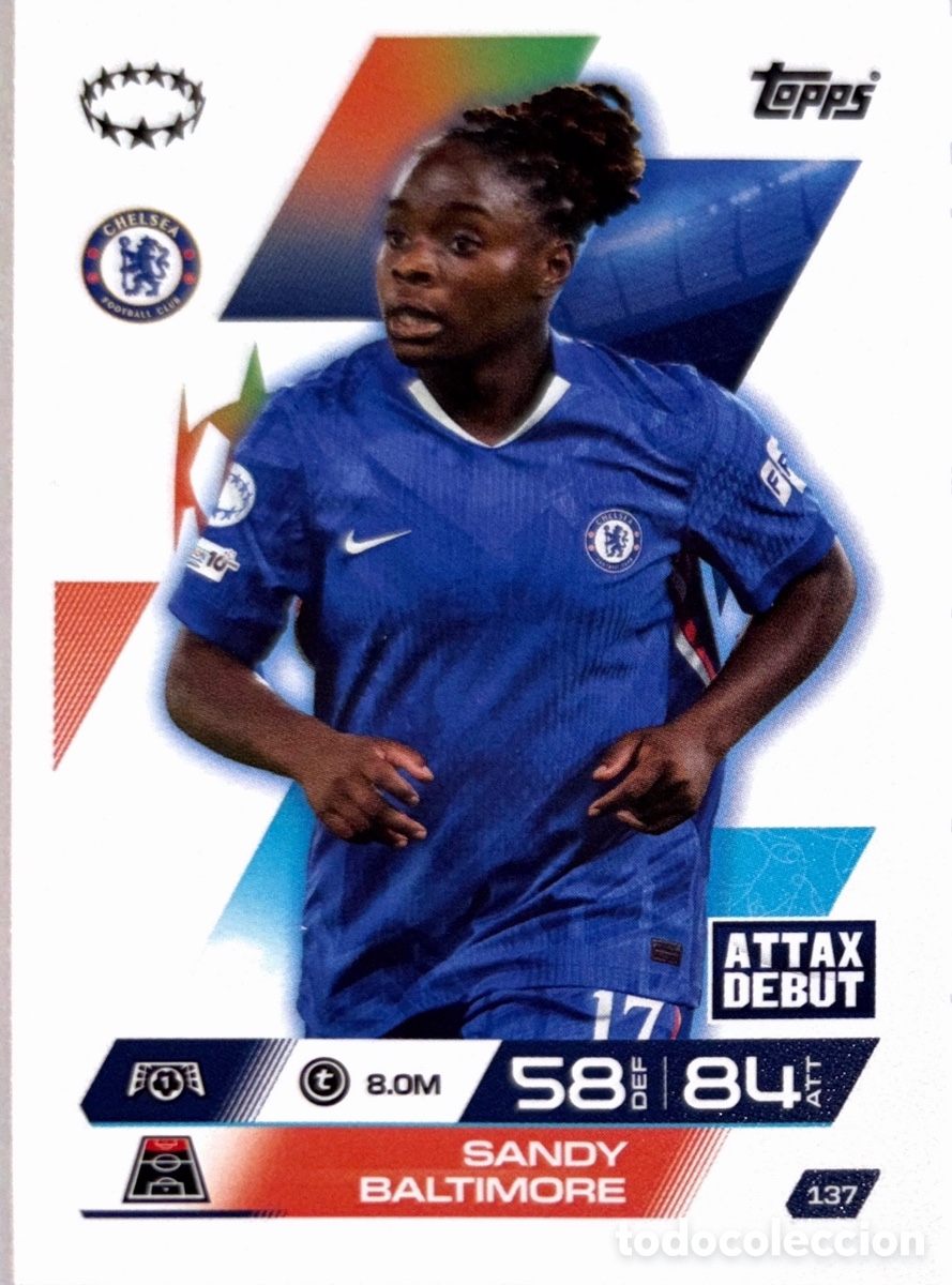 Football Stickers: 137. Sandy Baltimore - Chelsea -(MATCH ATTAX EXTRA CHAMPIONS LEAGUE 2025/26) TOPPS
