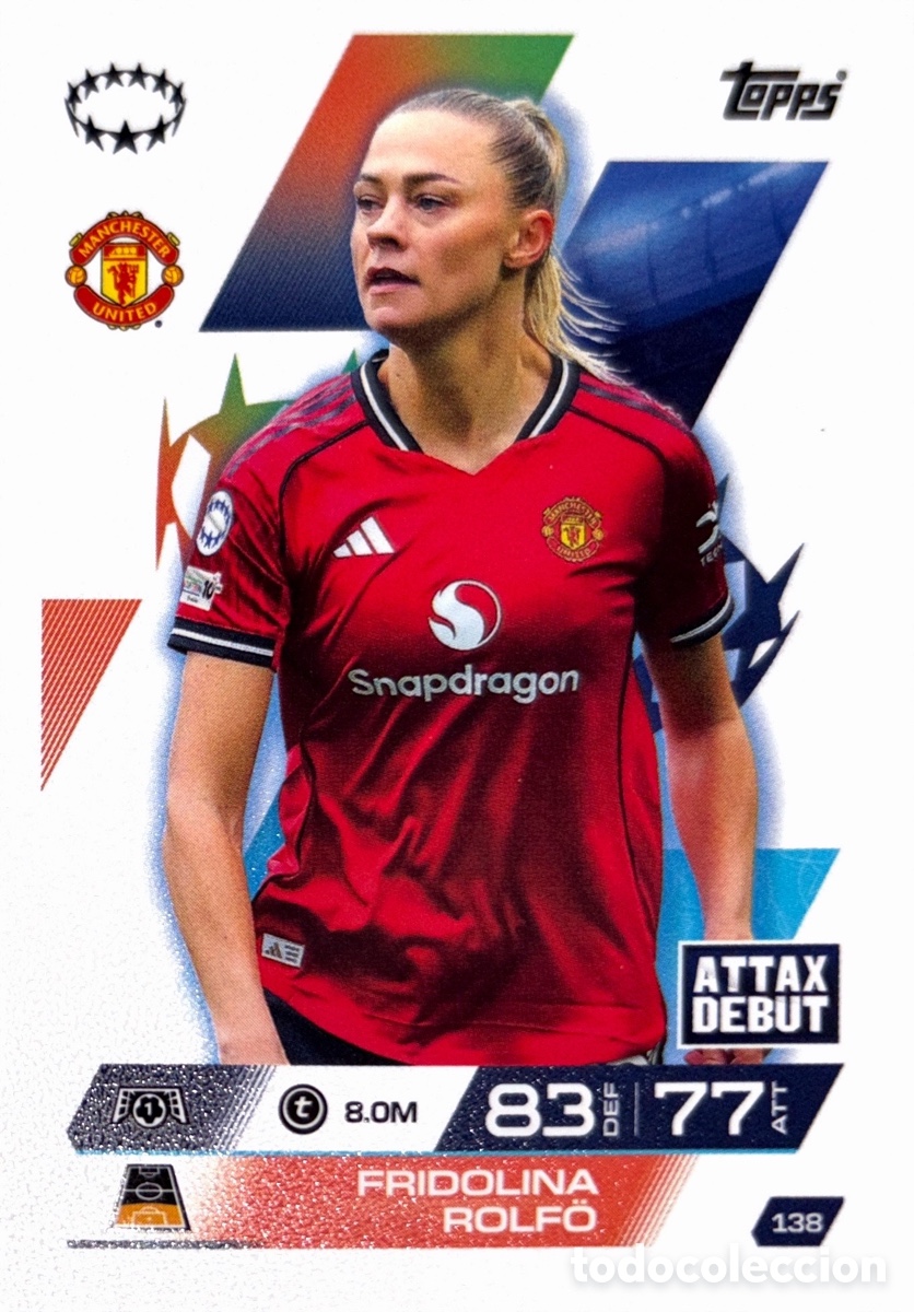 Football Stickers: 138. Fridolina Rolf&ouml; - Manchester United -(MATCH ATTAX EXTRA CHAMPIONS LEAGUE 2025/26) TOPPS