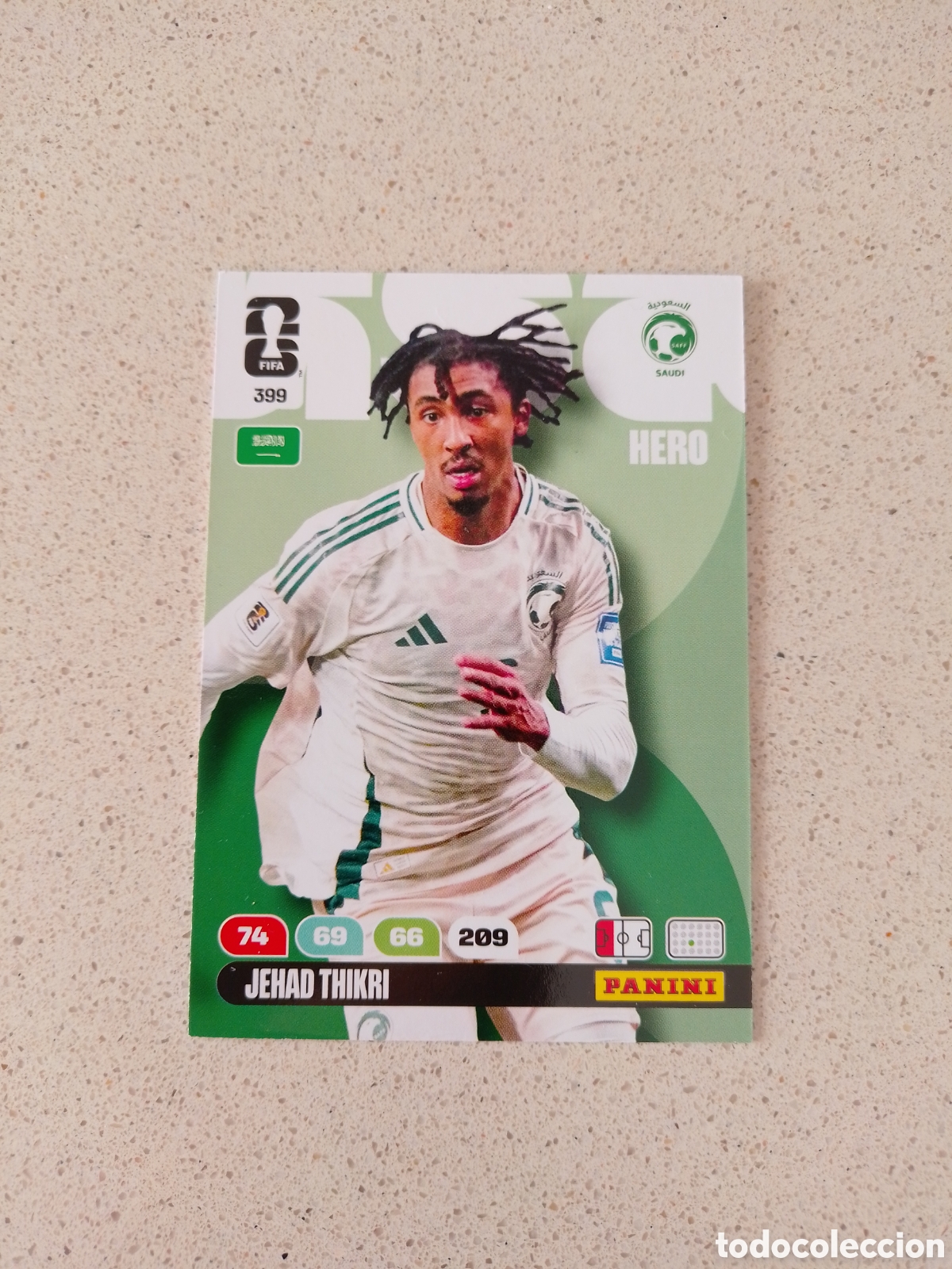 Cromos de F&uacute;tbol: CARTA N&Uacute;MERO 399 JEHAD THIKRI ARABIA SAUD&Iacute;. ADRENALYN XL MUNDIAL 2026.