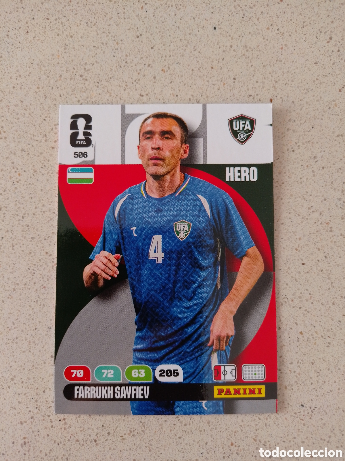 Cromos de F&uacute;tbol: CARTA N&Uacute;MERO 506 FARRUKH SAYFIEV UZBEKISTAN. ADRENALYN XL MUNDIAL 2026.