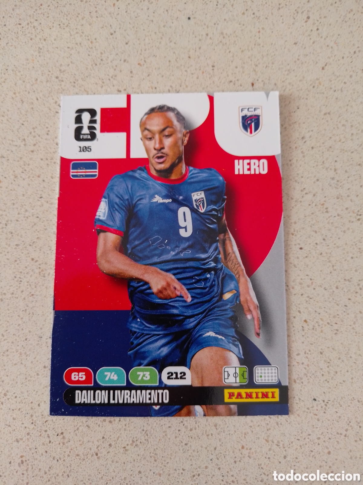 Cromos de F&uacute;tbol: CARTA N&Uacute;MERO 105 DAILON LIVRAMENTO CABO VERDE. ADRENALYN XL MUNDIAL 2026.