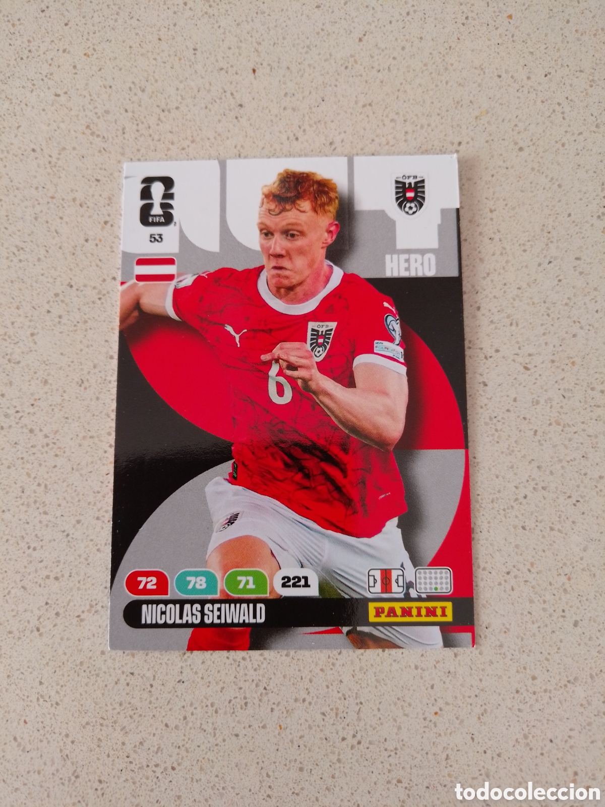 Figurine di Calcio: CARTA N&Uacute;MERO 53 NICOLAS SEIWALD AUSTRIA. ADRENALYN XL MUNDIAL 2026.