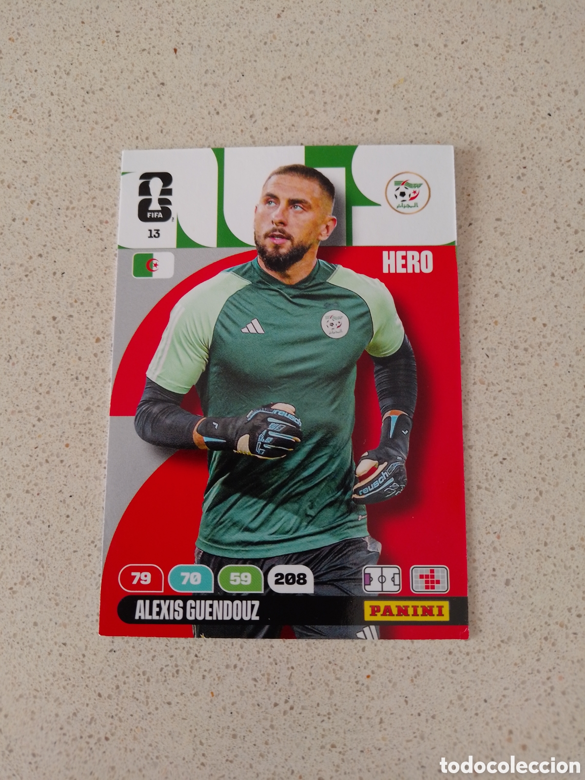 Cromos de F&uacute;tbol: CARTA N&Uacute;MERO 13 ALEXIS GUENDOUZ ARGELIA. ADRENALYN XL MUNDIAL 2026.