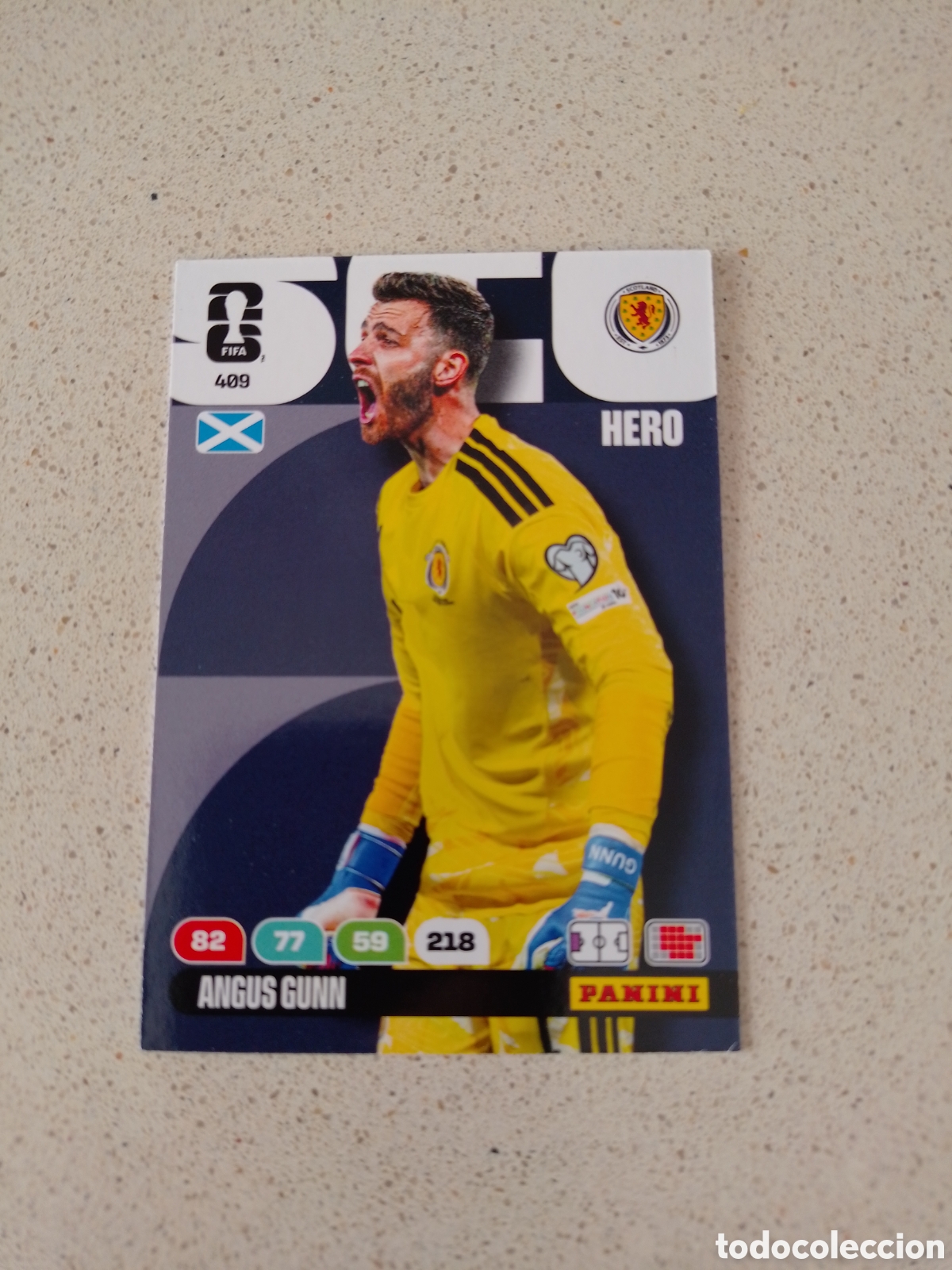 Cromos de F&uacute;tbol: CARTA N&Uacute;MERO 409 ANGUS GUNN ESCOCIA. ADRENALYN XL MUNDIAL 2026.