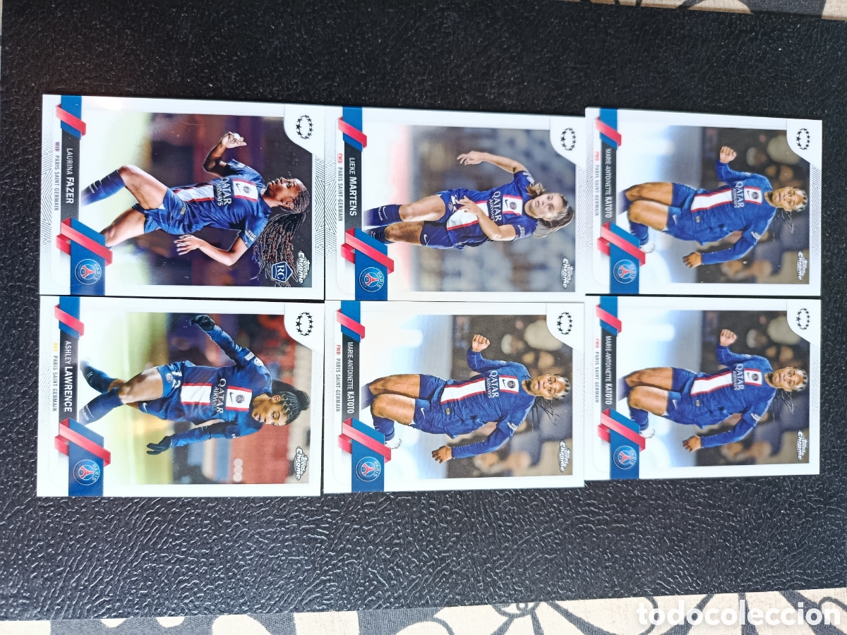 Cromos de F&uacute;tbol: 6 cromos PARIS SAINT-GERMAIN WOMANS CHAMPINS LEAGUE 2022/23