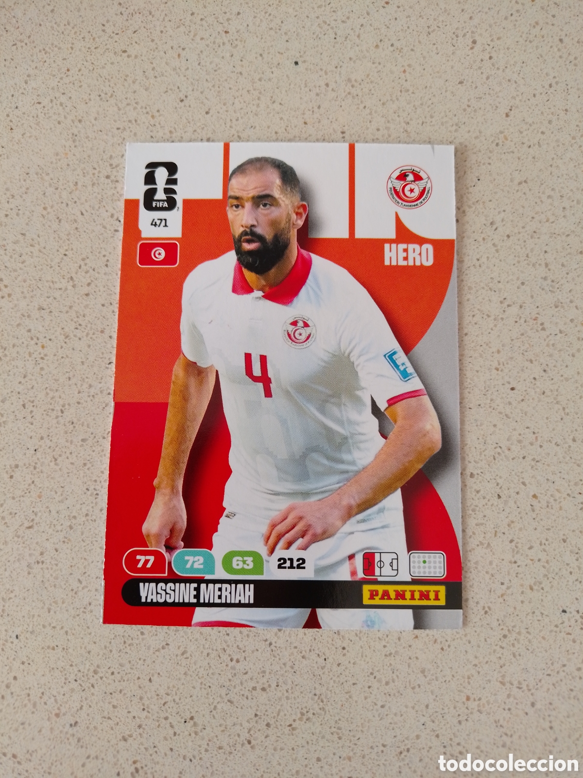 Cromos de F&uacute;tbol: CARTA N&Uacute;MERO 471 YASSINE MERIAH TUNEZ. ADRENALYN XL MUNDIAL 2026.