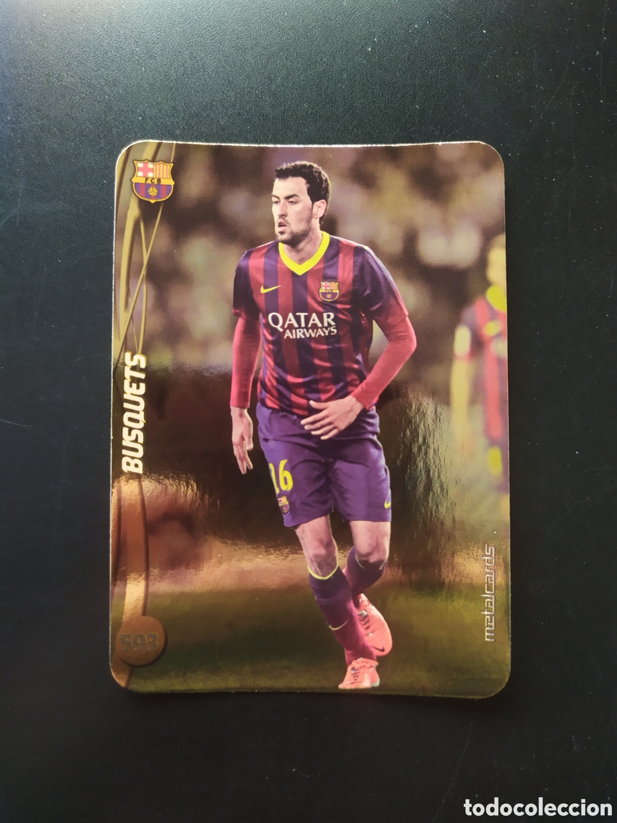 Football Stickers: Mundicromo fichas Liga 2014 2015 14 15 Busquets top brillo liso dorado n&deg; 593 Barcelona