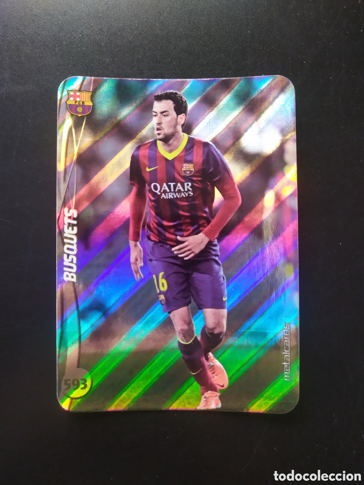 Cromos de F&uacute;tbol: Mundicromo fichas Liga 2014 2015 14 15 Busquets top brillo rayas n&deg; 593 Barcelona