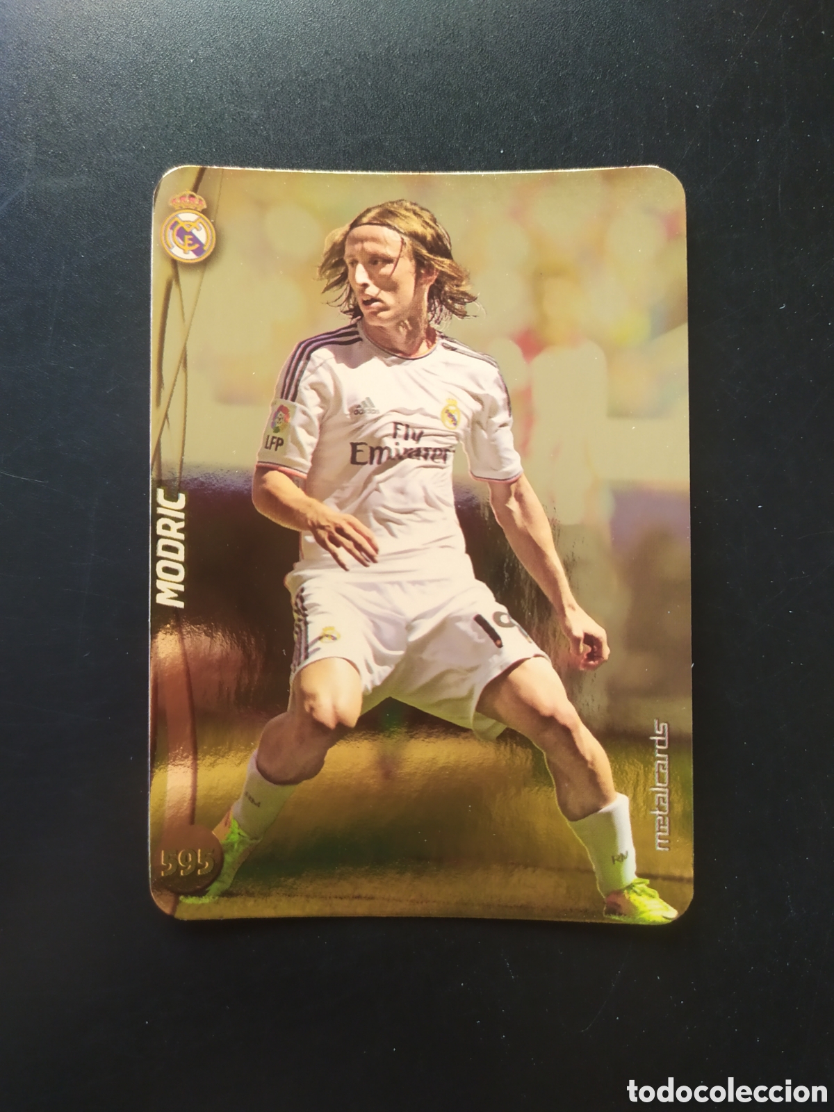 Cromos de F&uacute;tbol: Mundicromo fichas Liga 2014 2015 14 15 Modric top brillo liso dorado n&deg; 595 Real Madrid