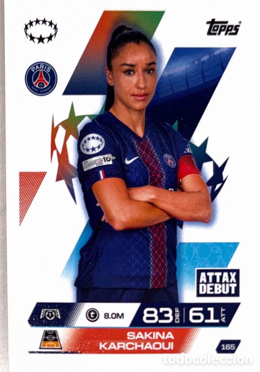 Figurine di Calcio: 165. Sakina Karchaoui - Paris Saint-Germain - (MATCH ATTAX EXTRA CHAMPIONS LEAGUE 2025/26) TOPPS