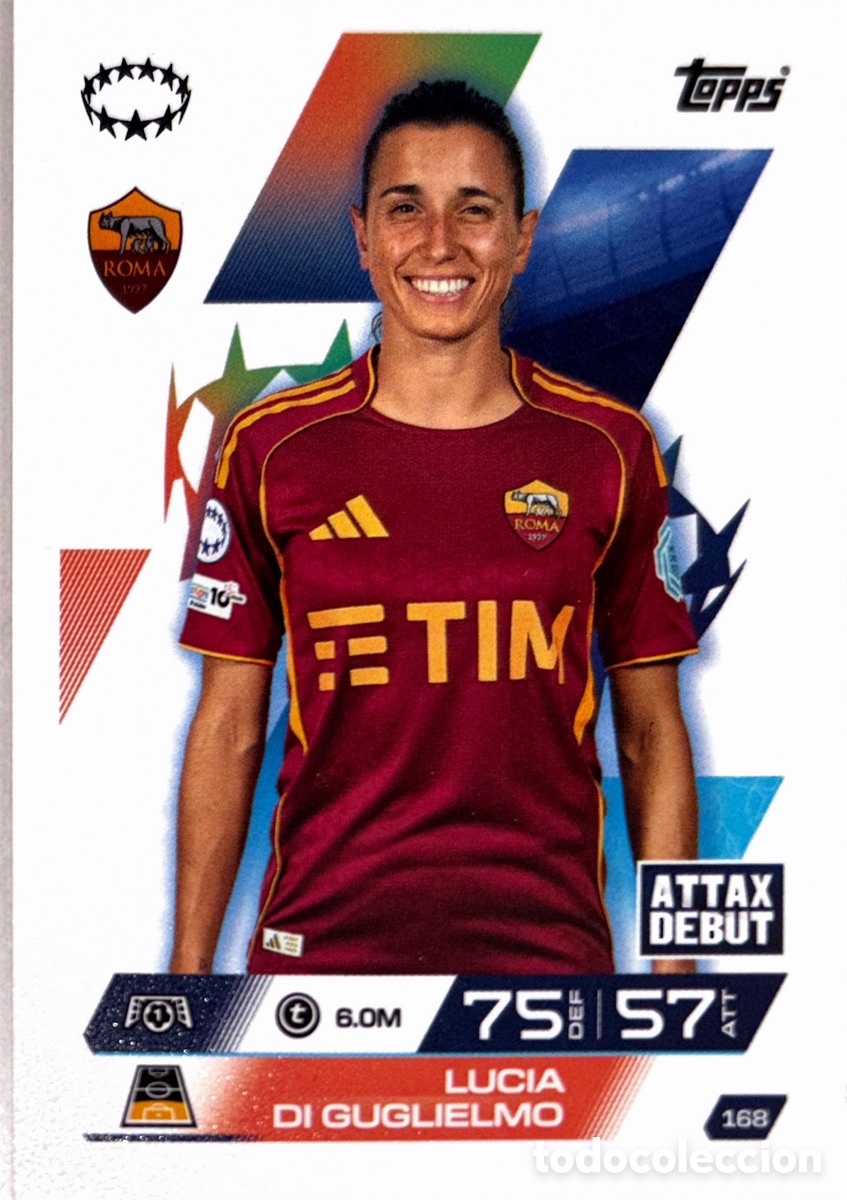 Figurine di Calcio: 168. Lucia Di Guglielmo - Roma - (MATCH ATTAX EXTRA CHAMPIONS LEAGUE 2025/26) TOPPS