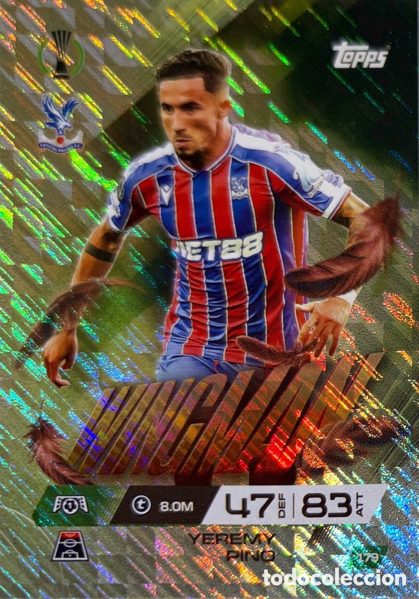Football Stickers: 179. Yeremy Pino - Crystal Palace - (Wingman) MATCH ATTAX EXTRA CHAMPIONS LEAGUE 2025/26