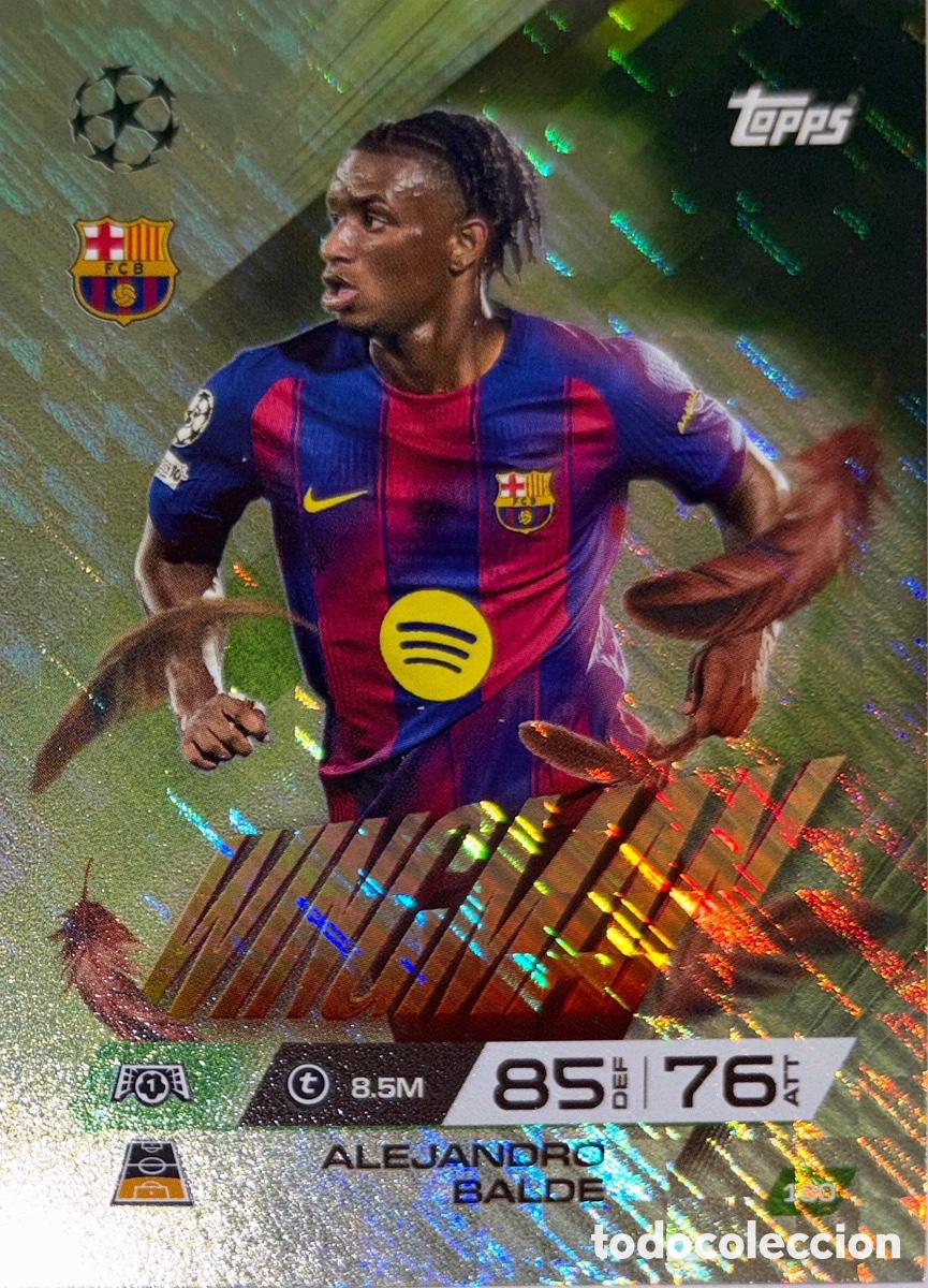 Football Stickers: 180. Alejandro Balde - Barcelona -(Wingman) MATCH ATTAX EXTRA CHAMPIONS LEAGUE 2025/26 (TOPPS)