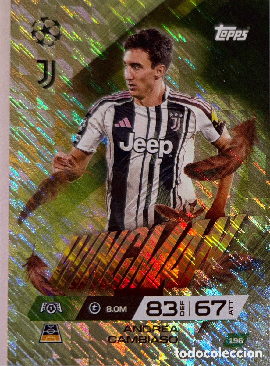 Cromos de F&uacute;tbol: 196. Andrea Cambiaso - Juventus - (Wingman) MATCH ATTAX EXTRA CHAMPIONS LEAGUE 2025/26 (TOPPS)