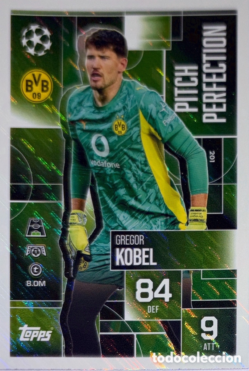 Cromos de F&uacute;tbol: 201. Kobel - Borussia Dortmund (Pitch Perfection) MATCH ATTAX EXTRA CHAMPIONS LEAGUE 2025/26