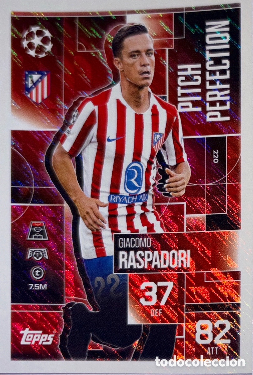 Cartes &agrave; collectionner de Football: 220. Raspadori - Atl&eacute;tico de Madrid (Pitch Perfection) MATCH ATTAX EXTRA CHAMPIONS LEAGUE 2025/26