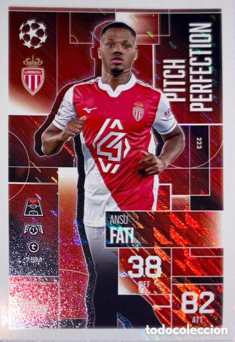 Cartes &agrave; collectionner de Football: 223. Ansu Fati - Monaco -(Pitch Perfection) MATCH ATTAX EXTRA CHAMPIONS LEAGUE 2025/26