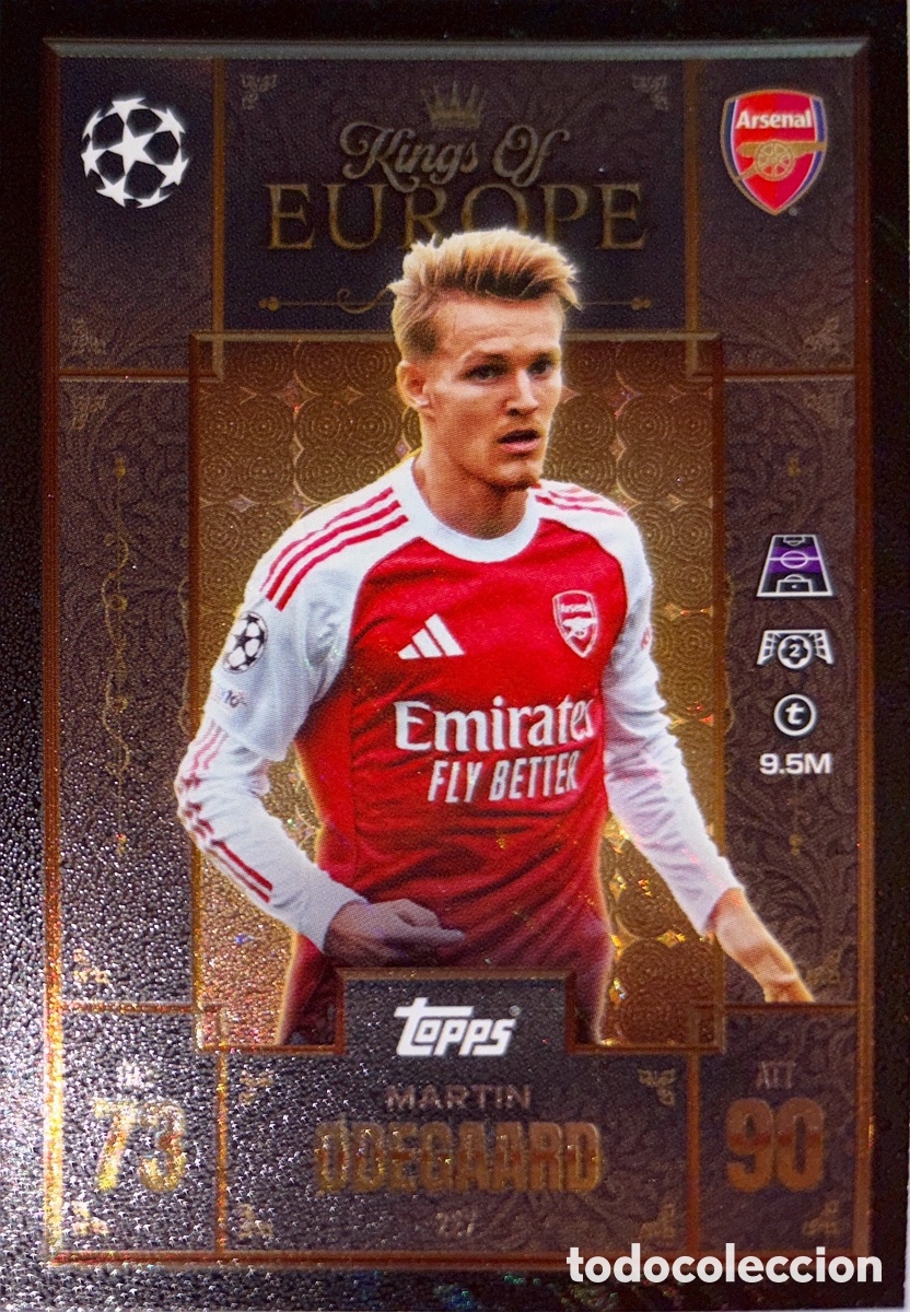 Cartes &agrave; collectionner de Football: 227. Martin &Oslash;degaard - Arsenal - (Kings of Europe) MATCH ATTAX EXTRA CHAMPIONS LEAGUE 2025/26