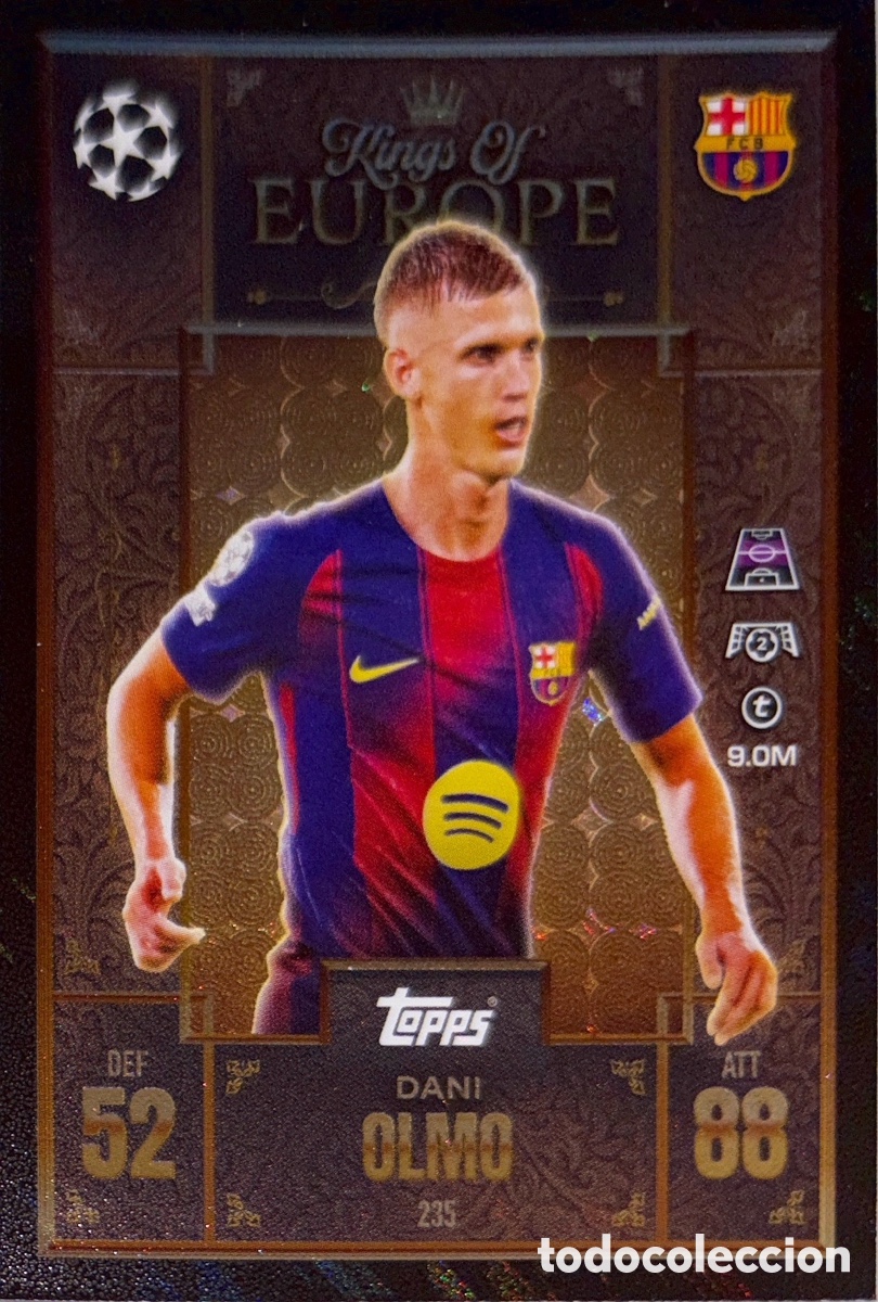 Football Stickers: 235. Dani Olmo - Barcelona - (Kings of Europe) MATCH ATTAX EXTRA CHAMPIONS LEAGUE 2025/26