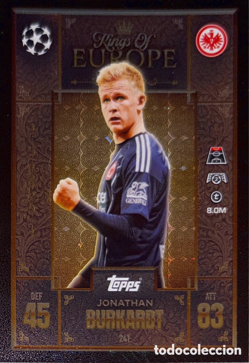 Football Stickers: 241. Jonathan Burkardt - Eintracht (Kings of Europe) MATCH ATTAX EXTRA CHAMPIONS LEAGUE 2025/26