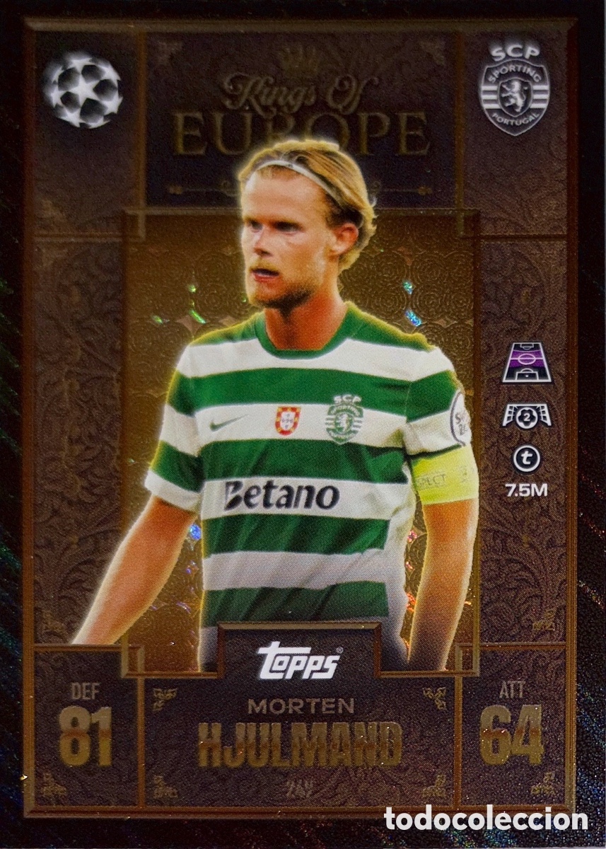 Football Stickers: 249. Morten Hjulmand -Sporting Portugal (Kings of Europe) MATCH ATTAX EXTRA CHAMPIONS LEAGUE 2025/26