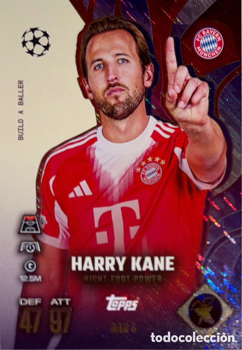 Fu&szlig;ball-Sticker: BAB 4. Harry Kane ( Bayern M&uuml;nich) - MATCH ATTAX EXTRA CHAMPIONS LEAGUE 2025/26