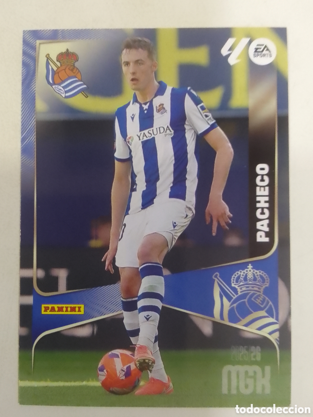 Cromos de F&uacute;tbol: Megacracks 2025/26 n&deg; 314 Pacheco &bull; Real Sociedad.