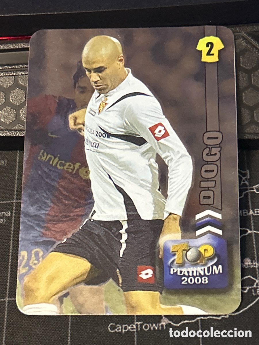 Cromos de F&uacute;tbol: 698 DIOGO (ZARAGOZA) BRILLO LISO TOP PLATINUM MUNDICROMO 2007 2008 07 08