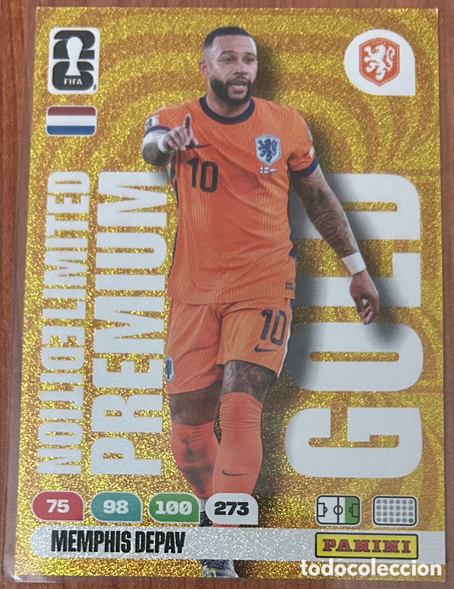 Cromos de F&uacute;tbol: Carta adrenalyn mundial 2026 limited edition premium gold