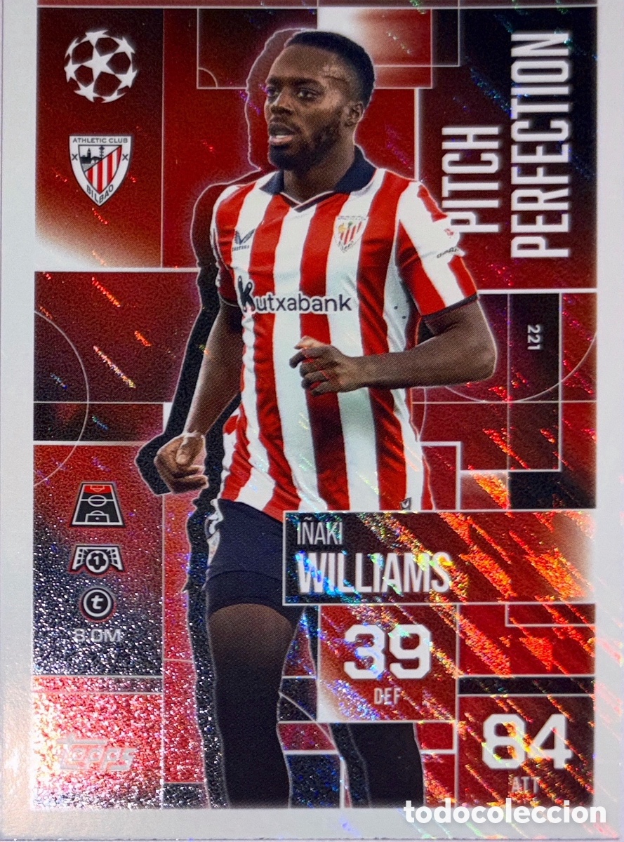 Cromos de F&uacute;tbol: 221. Inaki Williams - Athletic Bilbao- (Pitch Perfection) MATCH ATTAX EXTRA CHAMPIONS LEAGUE 2025/26