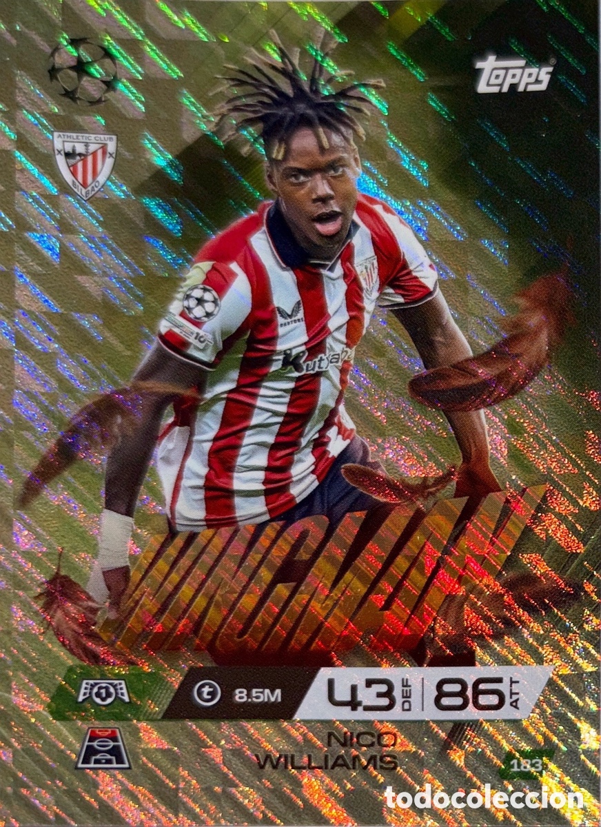 Cromos de F&uacute;tbol: 183. Nico Williams - Athletic Bilbao- (Wingman) MATCH ATTAX EXTRA CHAMPIONS LEAGUE 2025/26 (TOPPS)
