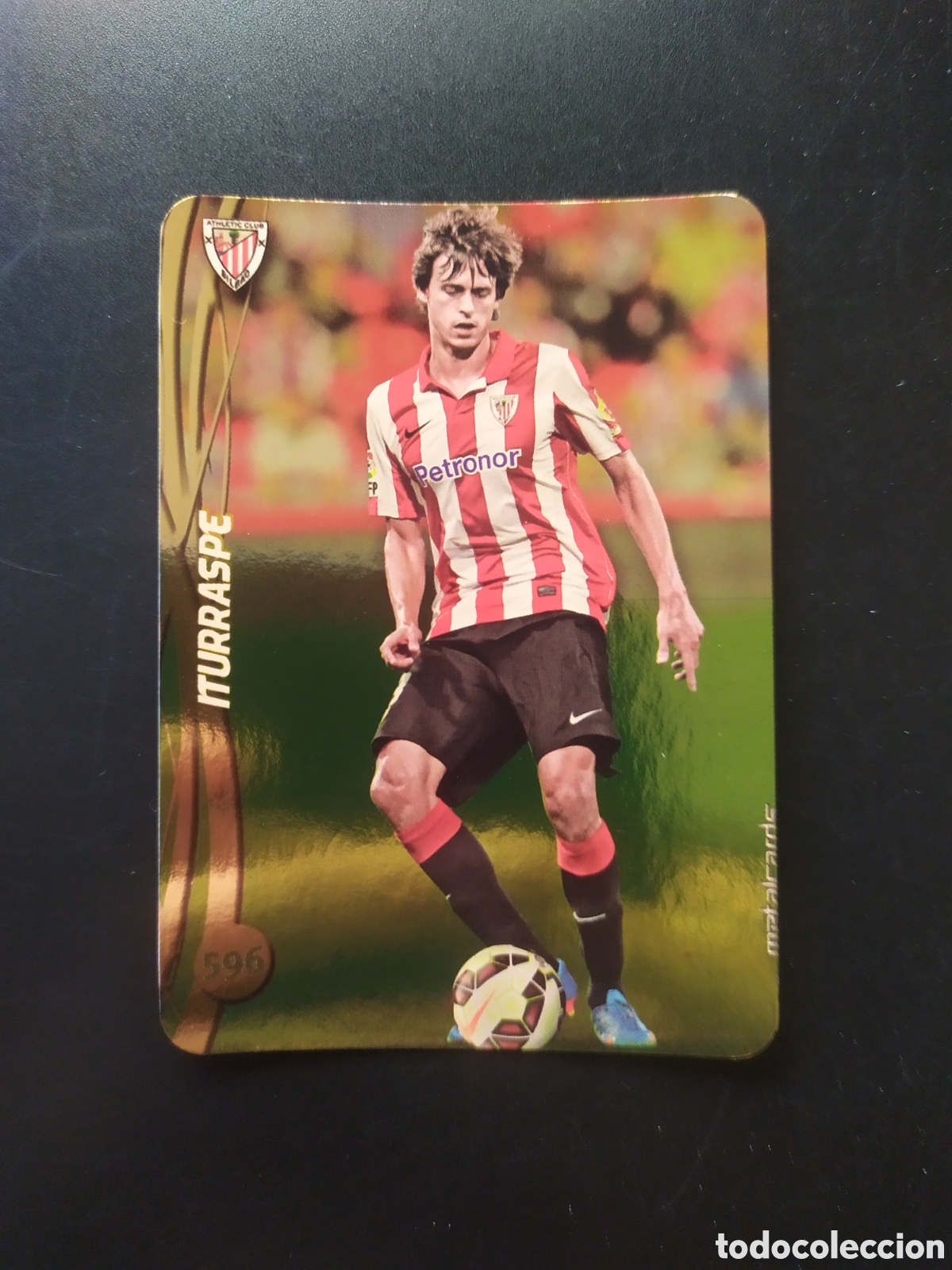 Cromos de F&uacute;tbol: Mundicromo fichas Liga 2014 2015 14 15 Iturraspe top brillo liso dorado n&deg; 596 Athletic Bilbao