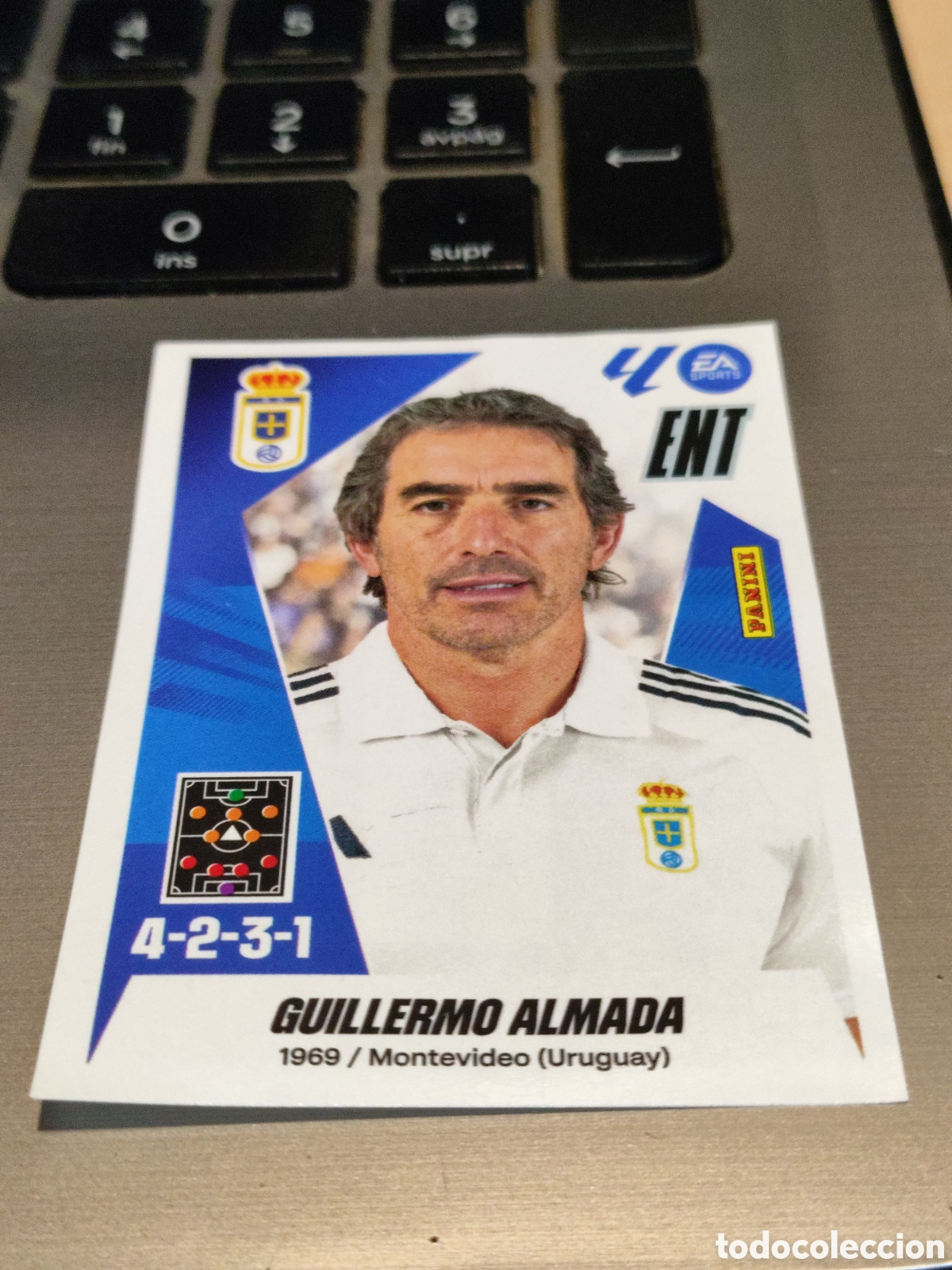 Cromos de F&uacute;tbol: Cromo 41 Entrenador Guillermo Almada Liga Este Ediciones Este 25 26 Nuevo