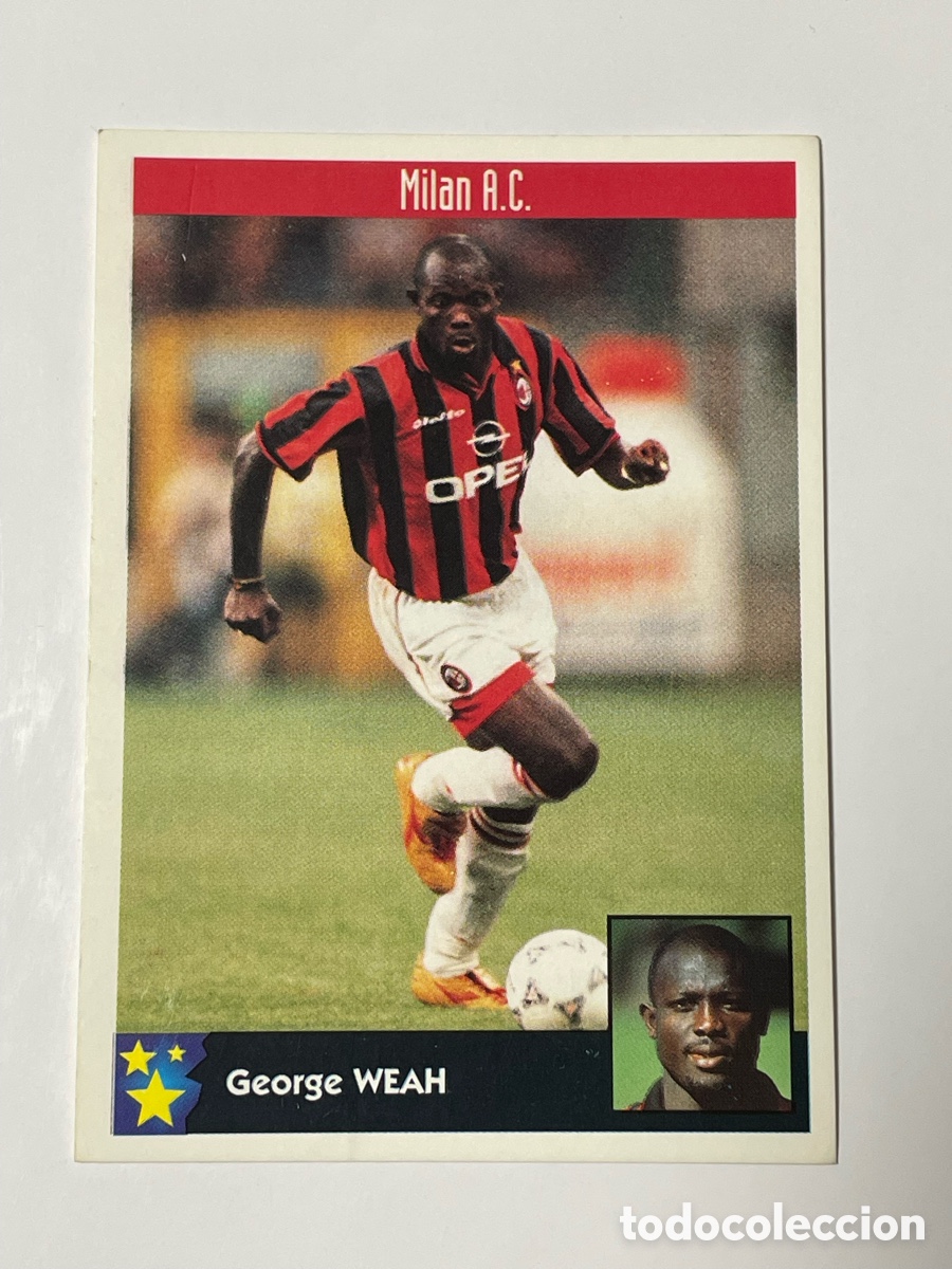 Cromos de F&uacute;tbol: George Weah AC Milan Panini Los mejores equipos de Europa 1997/98 #167