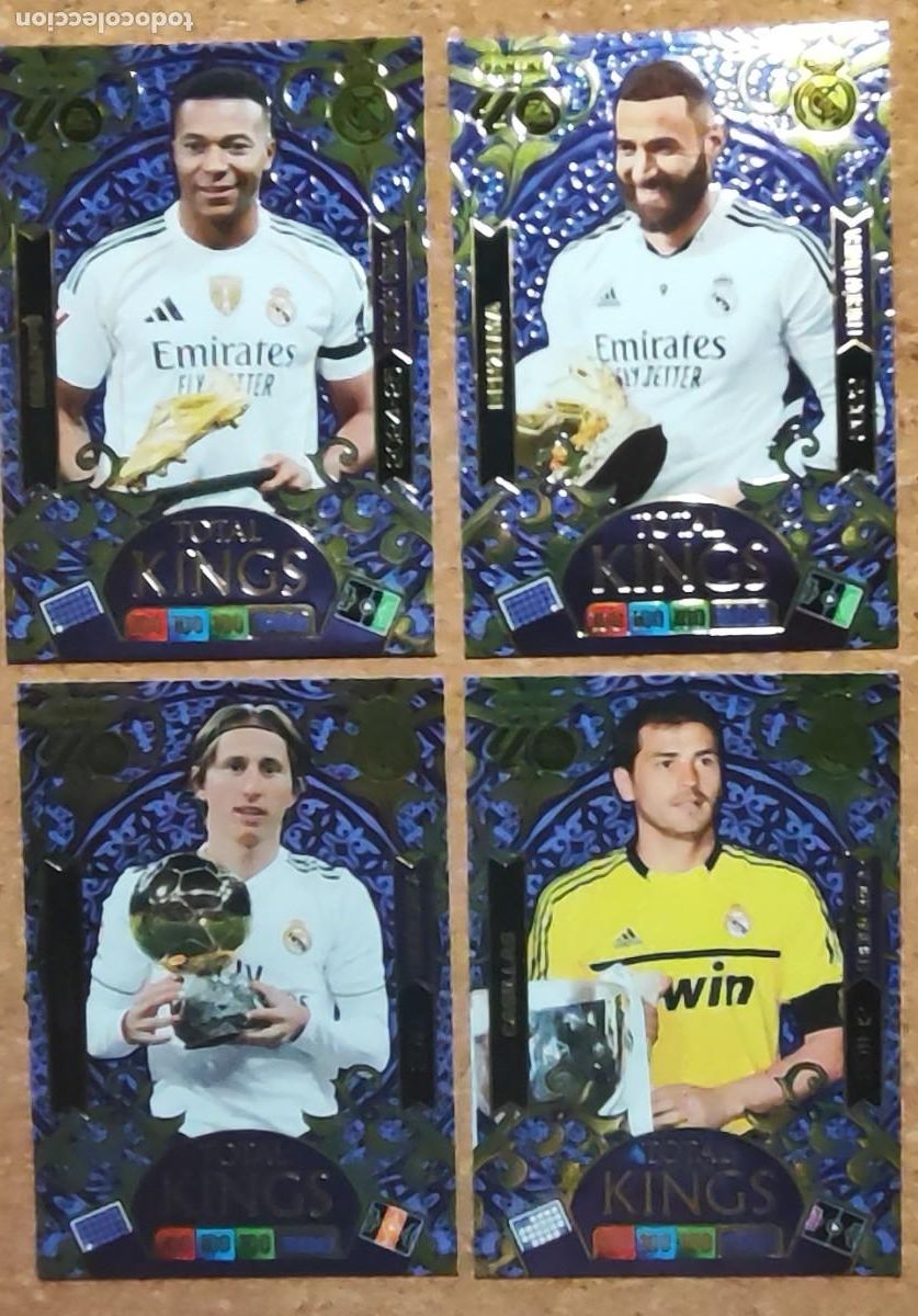Cromos de F&uacute;tbol: ADRENALYN XL LA LIGA 25/26 DREAM BOX LOTE 4 CARTAS TOTAL KING REAL MADRID # PANINI