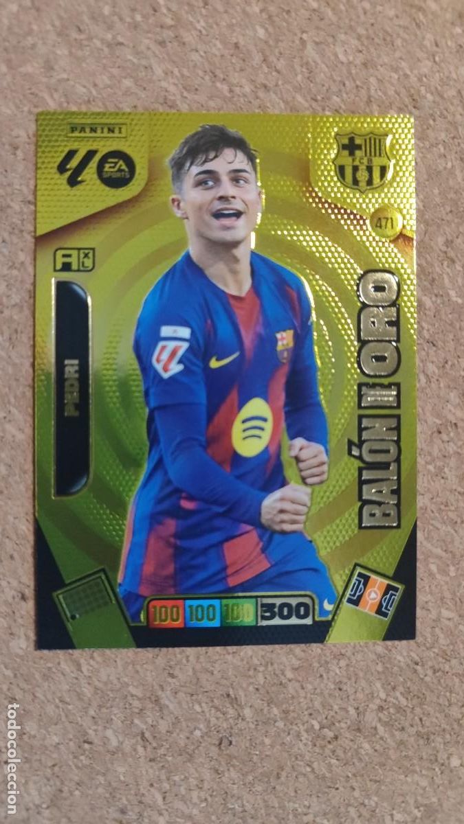 Cromos de F&uacute;tbol: ADRENALYN XL LA LIGA 2025/26 CARD BALON DE ORO PEDRI FC BARCELONA # 471 PANINI
