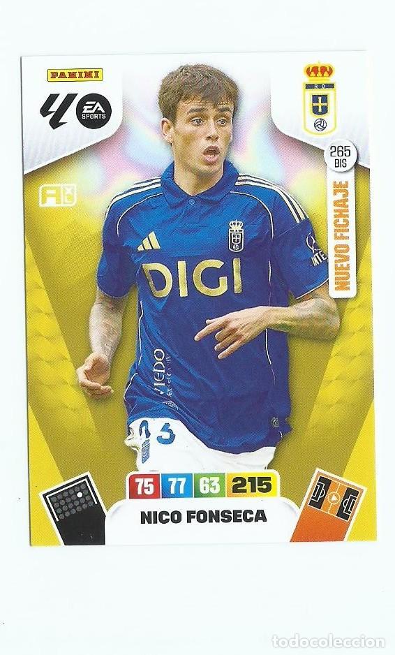 Cromos de F&uacute;tbol: ADRENALYN 2025/2026 265 BIS FONSECA OVIEDO , NUEVO PERFECTO