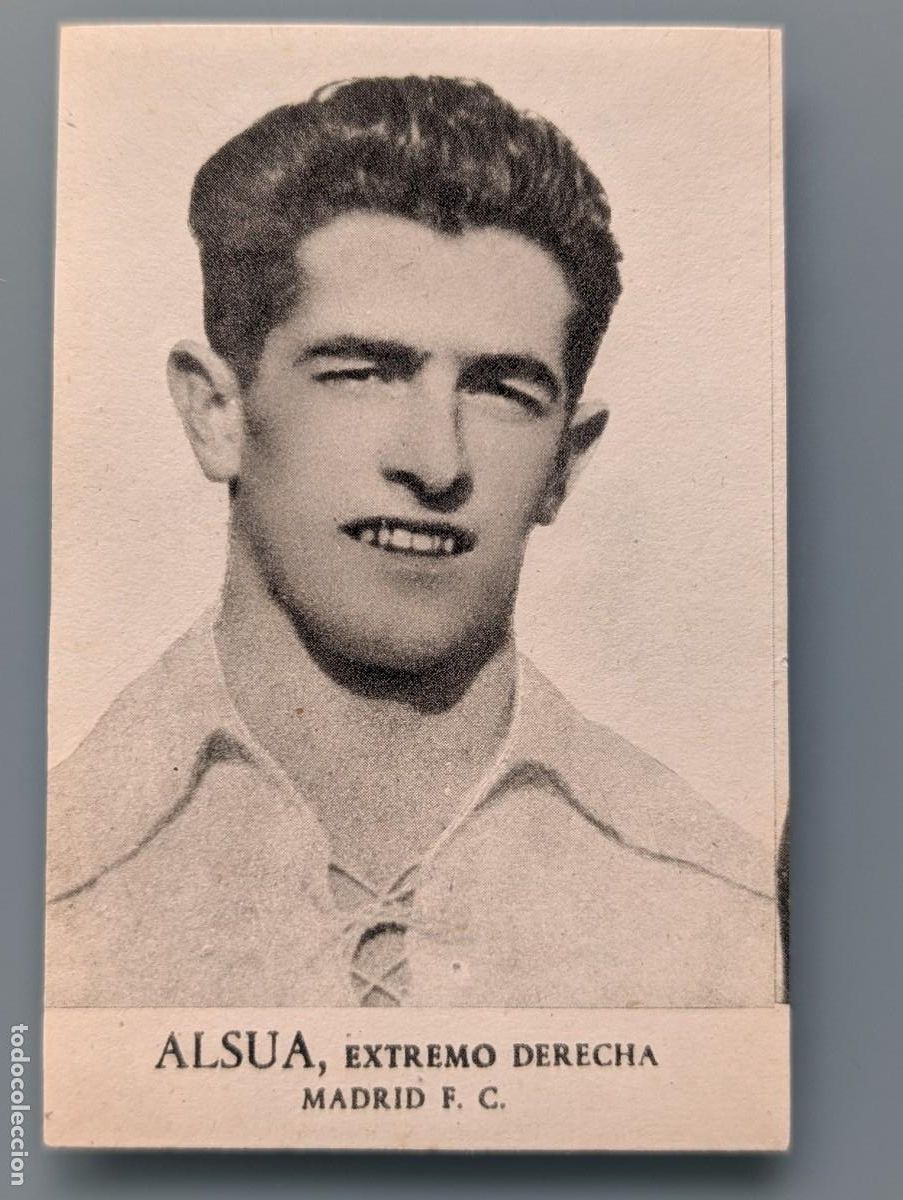 Cromos de F&uacute;tbol: CROMO IMPOSIBLE CASI NUEVO NMINT ALSUA REAL MADRID FOTOS DEPORTIVAS FHER LIGA 1942 1943 42/43 FUTBOL