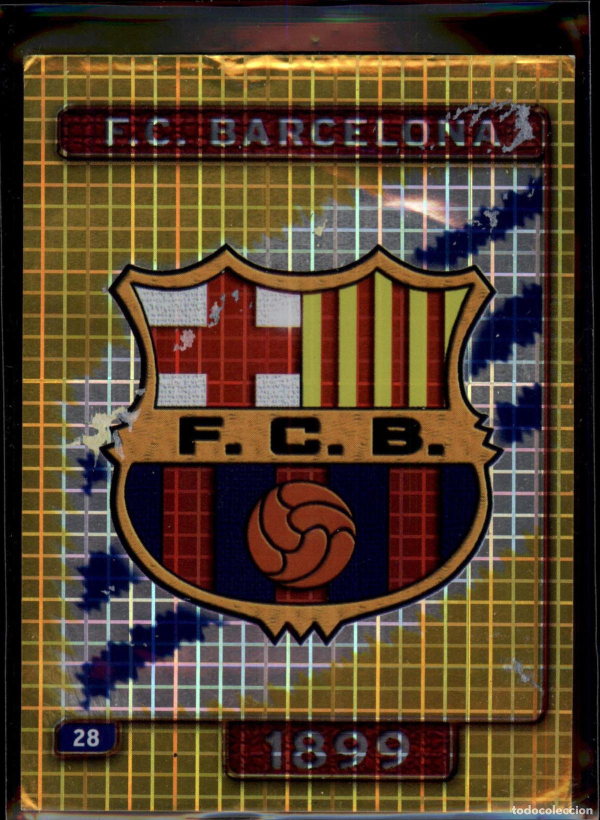 Cromos de F&uacute;tbol: Escudo Bar&ccedil;a (Barcelona) N&ordm; 28 Las Fichas de la Liga LFP 2004 2005 Mundicromo 04 05