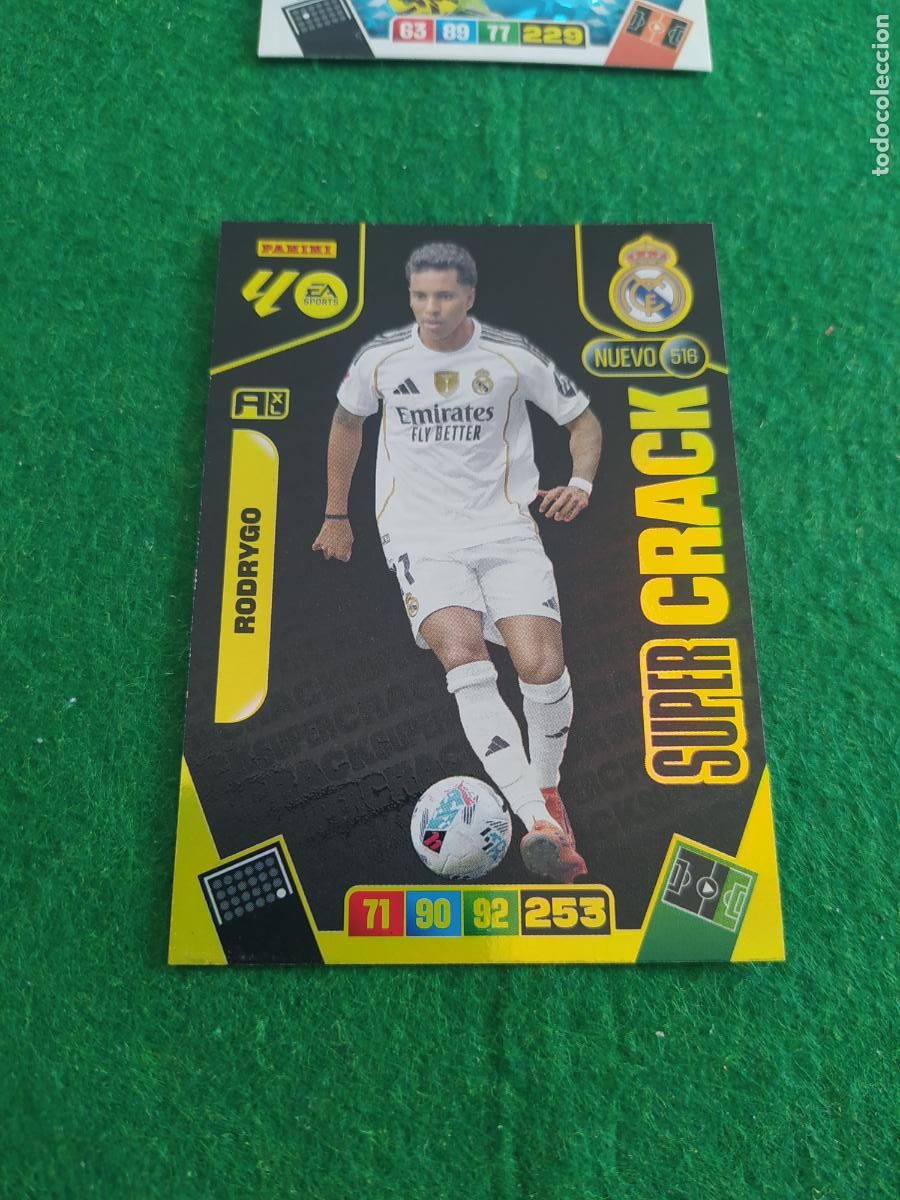 Cromos de F&uacute;tbol: actualizacion de adrenalyn 2025 2026 nuevo super crack n&ordm; 516 rodrygo real madrid