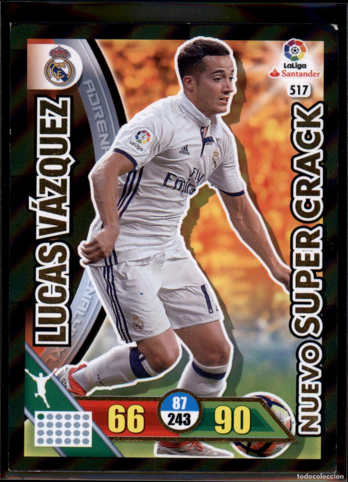 Cromos de F&uacute;tbol: Lucas V&aacute;zquez Nuevo Super Crack N&ordm; 517 Madrid LaLiga Santander Adrenalyn XL 2018 2019 Panini 18 19