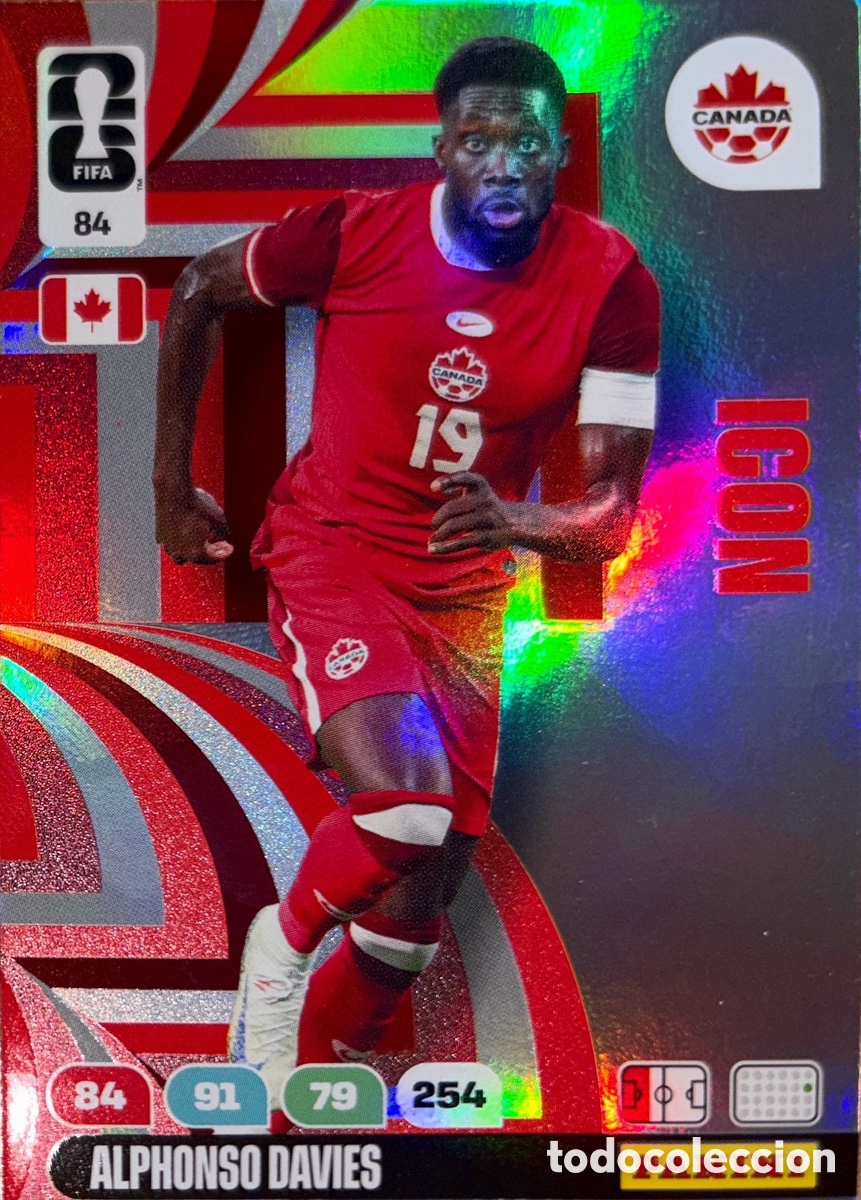 Figurine di Calcio: 84.- ALPHONSO DAVIES -ICON- (CANADA) ADRENALYN XL MUNDIAL 2026 (PANINI)