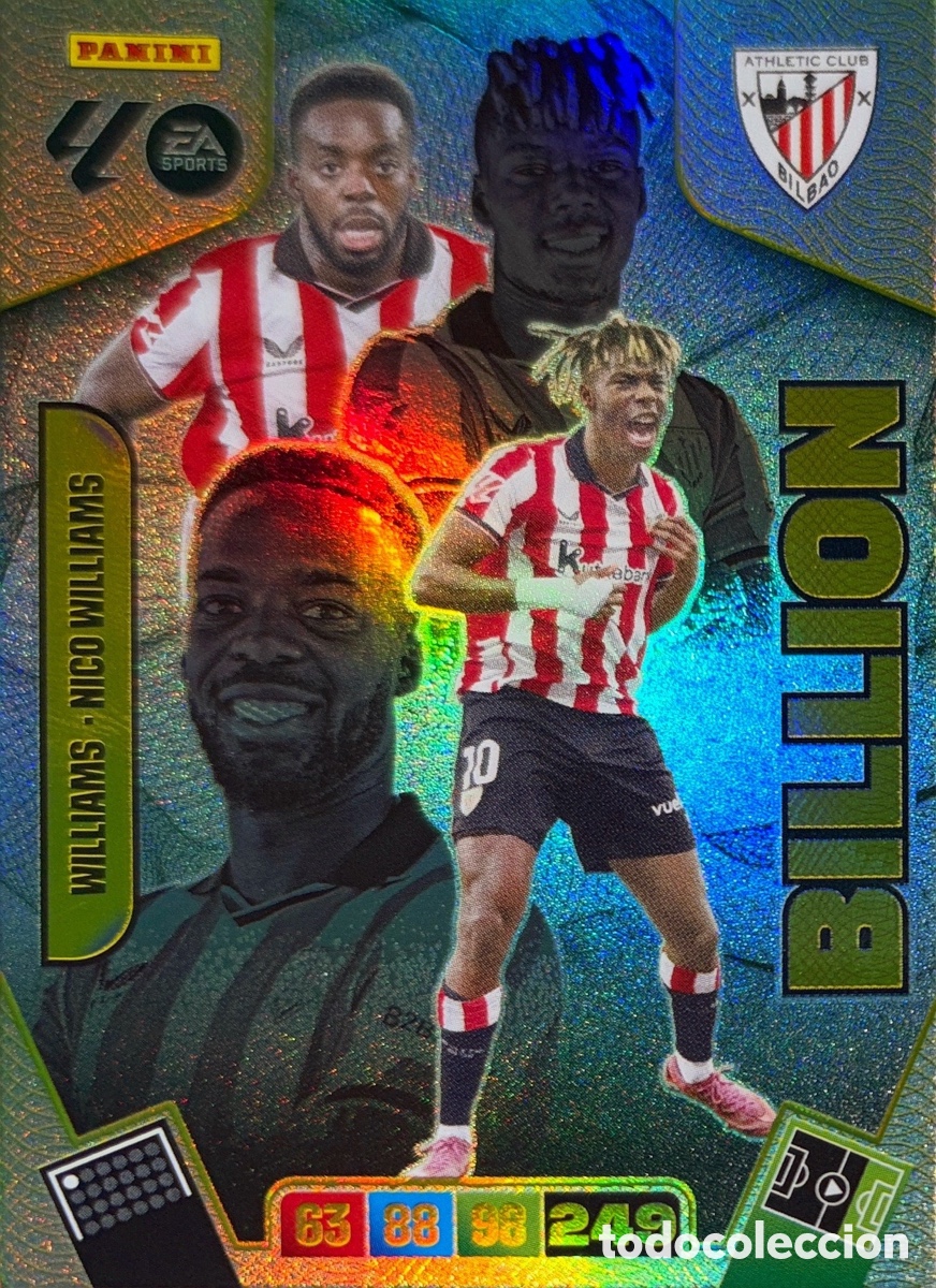 Cromos de F&uacute;tbol: WILLIAMS -NICO WILLIAMS -EDICION LIMITADA BILLION- (ATL. BILBAO) ADRENALYN XL LIGA 2025/26 (PANINI)