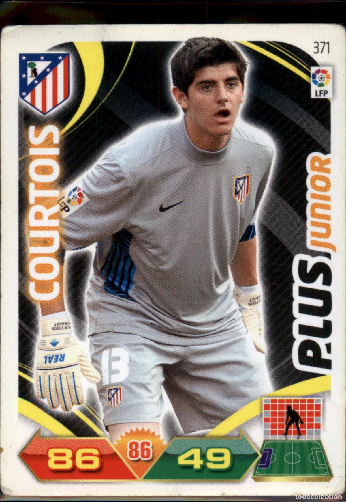 Cromos de F&uacute;tbol: Courtois Plus Junior N&ordm; 371 Atl&eacute;tico de Madrid La Liga BBVA Adrenalyn XL 2011 2012 Panini 11 12