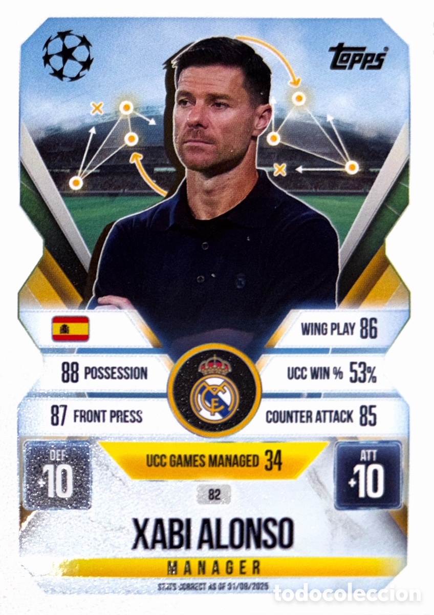 Cromos de F&uacute;tbol: 82. Xabi Alonso - Real Madrid- (MATCH ATTAX EXTRA CHAMPIONS LEAGUE 2025/26) TOPPS