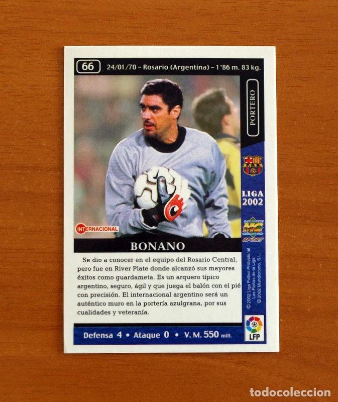 Cromos de F&uacute;tbol: Barcelona - N&ordm; 66 Bonano - Mundicromo Las Fichas de la Liga 2001-2002, 01-02
