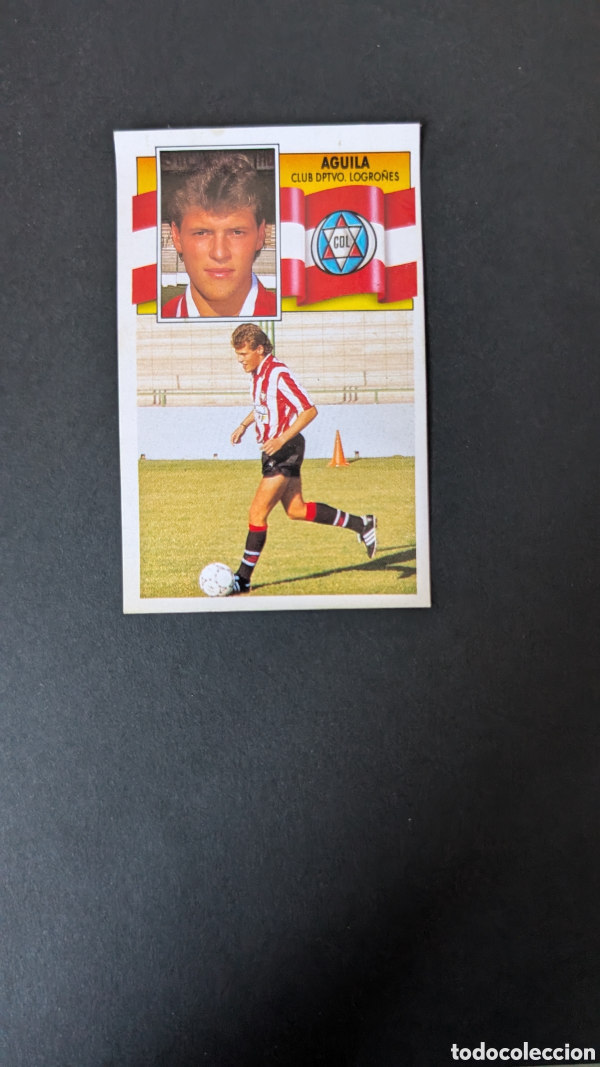 Figurine di Calcio: L1 AGUILA LOGRO&Ntilde;ES COLOCA LIGA ESTE 1990/91 90 91 DESPEGADO