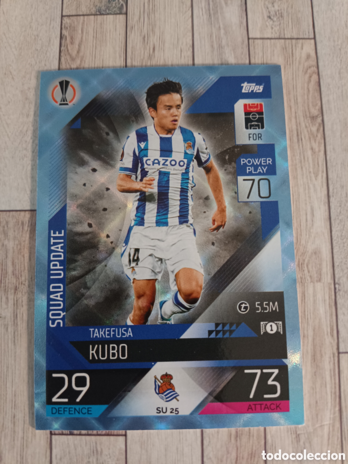 Cromos de F&uacute;tbol: SU25 TAKEFUSA KUBO SQUAD UPDATE SU 25 REAL SOCIEDAD TOPPS MATCH ATTAX EXTRA 2022 2023 TOPPS 22 23